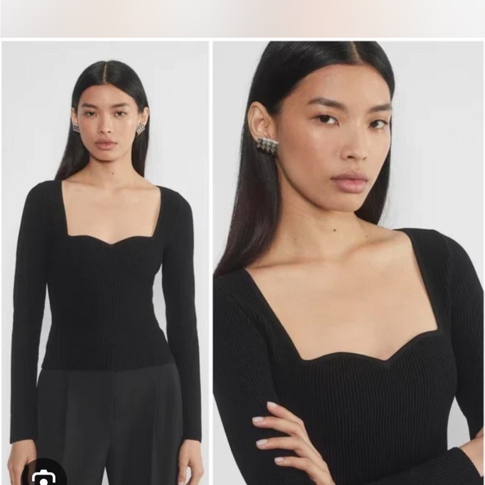 Wilfred Black Long Sleeve Top sweater knit